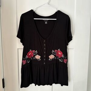 American Eagle Floral Peplum Top